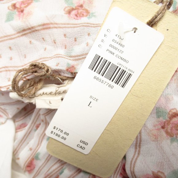 Anthropologie Let Me Be Mock Neck Sheer Mini Dress Pink Floral Combo - Large - Picture 11 of 11